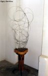 A happy life. Wire - wallnut base, height 130 cm