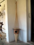 Nest. Hemp rope, plane bark, height 240 cm